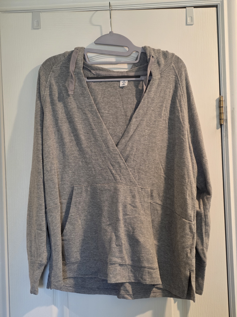 Old Navy Maternity / Nursing Light Gray Hooded Wrap Sweater